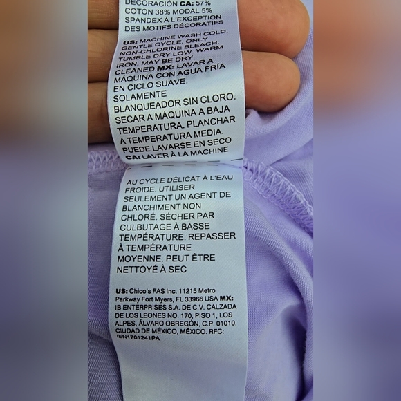 White House Black Market Lilac V-Neck Flutter Sleeve Top - Picture 7 of 8